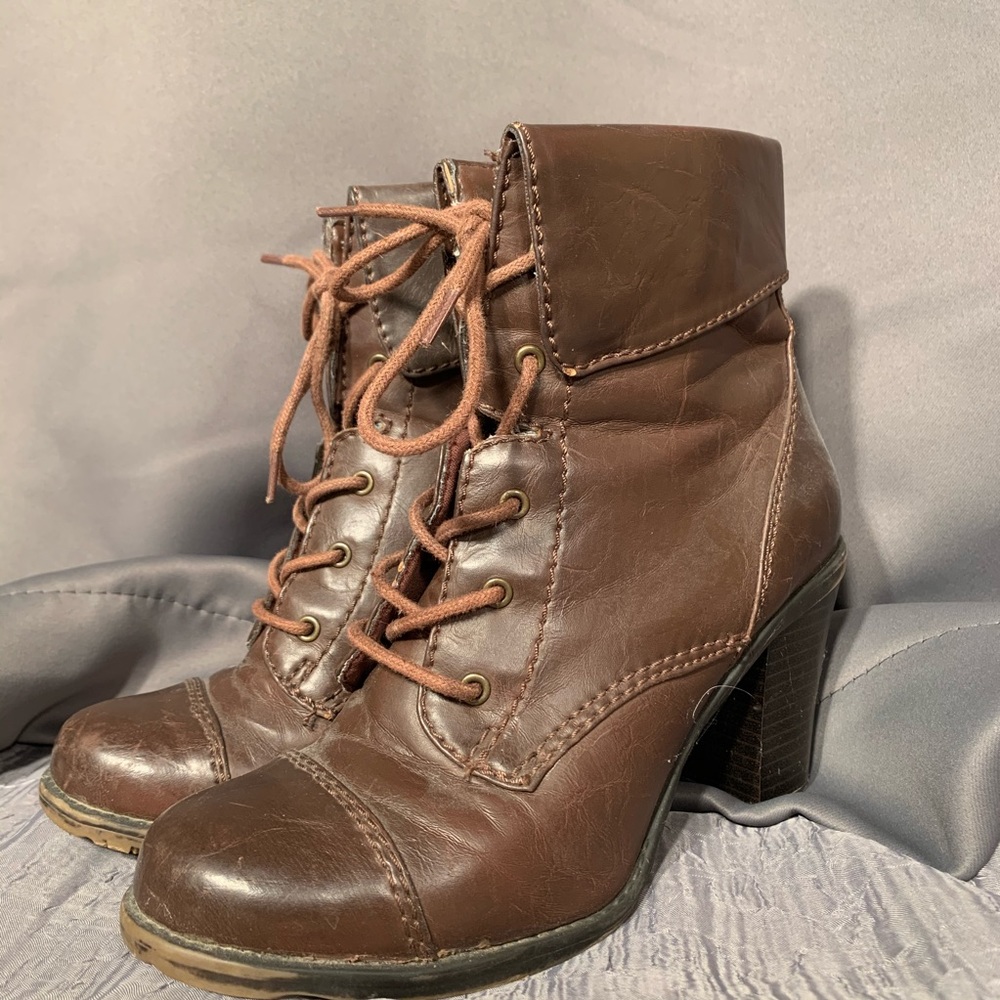 High Heel Combat Boots